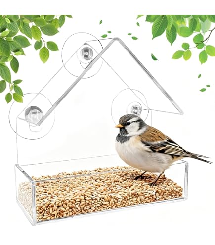 Relaxdays Mangiatoia Per Uccelli In Legno, Casa Da Esterno Per Mangime Giardino Balcone Realizzata A Mano Naturale 84658412 - Foto 6