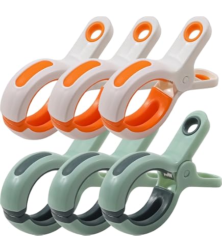 Lot De 8 Grandes Pinces à Serviette Extérieur - Pour Plage, Piscine, Bâche - Coussinets Silicone Anti-rayures - Ouverture 5.5 Cm - 10