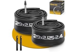 GESINIKAD 2 Pack 29 Inch Bike Tube for 29 x 2.125/2.2/2.25/2.3/2.35/2.4 Bike Tire, Butyl Rubber Inner Tube with 2 Tire Levers for Mountain MTB Bike