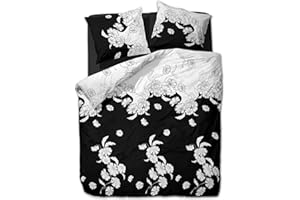 ETÉREA HIMMLISCHE QUALITÄT etérea Baumwolle Bettwäsche Kim 155x200 2er Set - mit Reißverschluß in Renforcé Qualität - Allergiker geeignet nach Oekotex 100 - Bettbezug mit Kissenbezug - 155 x 200 + 80 x 80 - Schwarz