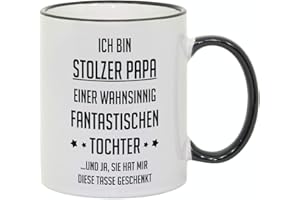 geschenke-fabrik.de Tasse mit Spruch/Schriftzug Ich bin stolzer Papa... 330 ml als Geschenk zum Geburtstag, Vatertag oder zu Weihnachten