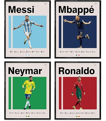 KUSTOM ART Set De 3 Cuadros De La Serie Grandes Campeones