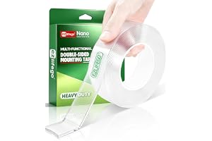 EZlifego Double Sided Heavy Duty (9.85FT), Multipurpose Removable Mounting Adhesive Grip,Washable Strong Sticky Wall Strips Transparent Poster Carpet for Paste Items,Household