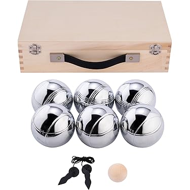 Boule - Set Spiel mit 6 Metallkugeln Kugeln je 720 g 73 mm Boccia Petanque | Stabilo Sanitär