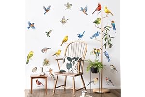 SHUCHING Pegatinas de Pared DIY Acuarela Pájaro, Vinilos Decorativos Colorido, Adhesivos Pared Salon Dormitorio Oficina