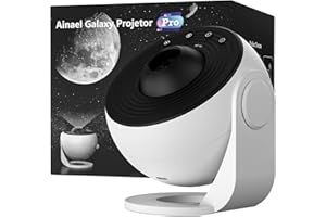 Ainael Proyector Galaxia, Proyector Estrellas Planetario Doméstico Techo Espacial Luz Nocturna con 3 Diapositivas de Vidrio HD, Galaxy Projector Pro para Niños Aultos