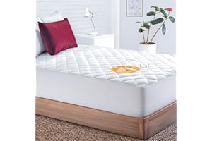Lakhmaali Quilted Waterproof King Size Mattress Protector, 4-Layer Super Absorbent, Extra Deep 35cm Fitted Skirt, Hypoallergenic & Breathable Washable Mattress Covers for Home & Hotel Use-150x200cm