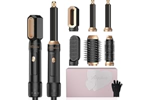 Asciugacapelli 6 in 1 Atopskins 6 in 1 Hair Styler & Spazzola Asciugacapelli Airstyler Hair Styler Airbrush Spazzola Phon per Capelli Con Air Hair Curler Spazzola Lisciante 3 Regolazione della Tempe