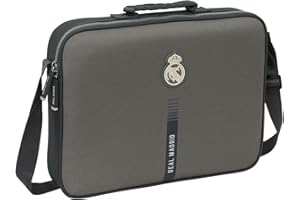 Safta REAL MADRID 3ª EQUIPACIÓN 24/25 - Cartera Extraescolares, Maletín Portatodo, Bandolera, Cómoda y Versátil, Calidad y Resistencia, 38x6x28 cm