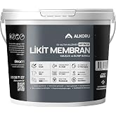 ALKORU Bit&uuml;m 1K Likit Membran Kau&ccedil;uk ve Elyaf Katkılı Sıvı Su Yalıtım Malzemesi (5, Kilogram)