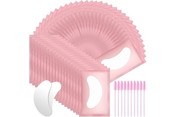 URAQT Patchs Pour Extensions de Cils, 50pcs Patchs Extensions de Cils, Gel Patch de Cils Eye Pad Eye Masque Beauté Outil (Rose)