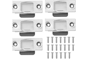 SG Store Juego de 5 placas de golpe de puerta con caja de polvo y tornillos a juego, kit de refuerzo de seguridad de acero inoxidable para puertas de madera y puertas de casa