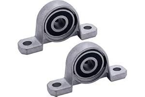 Othmro Lot de 2 Roulements de Bloc d'oreiller, ID 10mm, Largeur 34mm, Longueur 67mm, Palier à Bride KP000, avec Base en Fonte Solide, Bride Alésage Auto Support Monté Régle, pour Machines à Arbre