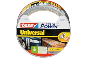 tesa extra Power uniwersalna taśma dwustronna - bardzo mocna taśma samoprzylepna - uniwersalna taśma dwustronna do napraw, mocowania, uszczelniania i nie tylko - szara - 1 rolka - 10 m x 50 mm