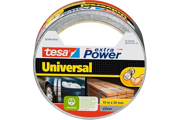 tesa extra Power Universal silvertejp - grå - 1 rulle - 10 m x 50 mm