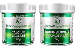 ‎SPECIAL INGREDIENTS CALCIUMLACTAT 50g UND NATRIUMALGINAT 50g - MOLEKULARE ZUTAT FÜR DIE GASTRONOMIE (DEUTSCHE ETIKETTEN UND ANLEITUNGEN)