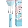 Foundation Brush Glamour Gaze Flat Top Kabuki Powder Brush Premium Synthetic Full Coverage Makeup Brush for foundation liquid Cream Buffer Blending Concealer (Blue)
