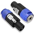 PNGKNYOCN Speakon to 1/4 inch Adapter，NL4FC Speaker Male to 1/4" TS Female Audio Converter for Speaker,Amplifier,Mixer Etc（2-Pack）