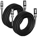 Werkybay Câble DMX à 3 Broches de 5m(2 Pièce), XLR Mâle vers Femelle Stage Light Cable, Câble de Signal DMX 110 Ohms, Ressort SR pour éclairage de Scène, Têtes Mobiles, LED PAR, Microphone etc