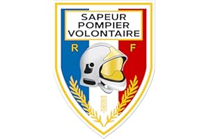 STICARZ Autocollant Sapeur Pompier Volontaire - sticker pare-brise voiture vitrophanie