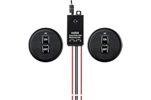 Meskliu Interrupteur sans fil 12V,Mini Relais radiocommandé Avec télécommande,DC12V/24V/48V 10A Commutateur a Distancesans fil,Avec longue portée de 100m,Pour porte de garage,LED,store,lampe
