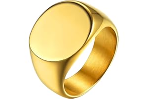 GOLDCHIC JEWELRY Anello Uomo Con Sigillo Quadrato/Rotondo In Acciaio Inossidabile 316L Per Uomo, Anllo Chevalier Anello Uomo Acciaio Inossdiabile Taglia 14,5-32 Regalo per Uomo