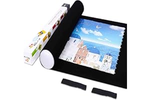 Lavievert Jigsaw Puzzle Roll Up Mat for 1500 Pieces, Jigsaw Holder Puzzle Storage No Folded Creases, Jigsaw Board Foldable for Adults & Kids - Black
