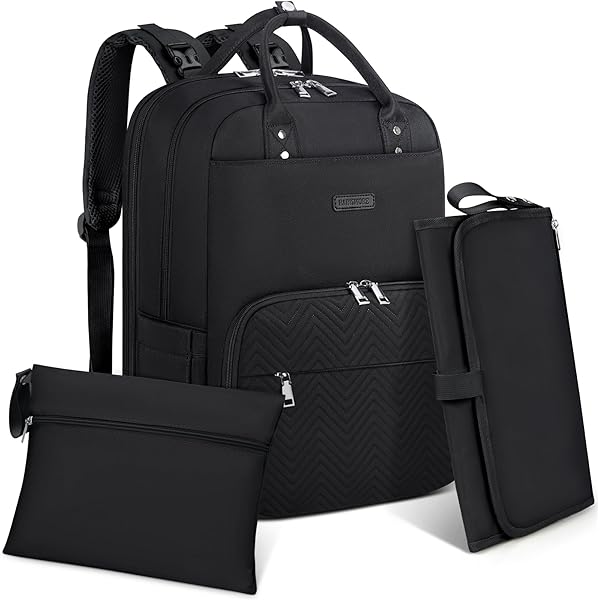 Sac à Langer Grande Capacité - Poches Isothermes, Anti-vol, Accroche Poussette