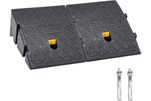 OUKMAO Kerb Ramps,Portable Lightweight Curb Ramp Driveway,Threshold Ramps,for Driveway,Sidewalk,Car,Scooter,Set of 2 with 2 Expansion Bolts. (13cm(H) x 2PCS)