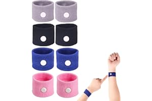 FIDGET PACK Pulsera de acupresión, 4 pares de bandas de acupresión antináuseas, pulseras contra las náuseas, antináuseas, bandas antináuseas para niños, embarazo, viajes en avión, sin efectos secundarios (4