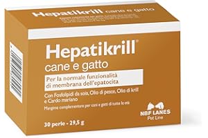 NBF Lanes | Hepatikrill Cane e Gatto, 30 Perle Appetibili, per la Normale Funzionalità di Membrana dell’Epatocita