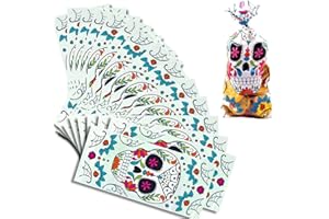 Unique Party 77067 - Cellophane Skull Day of the Dead Halloween Party Bags, Pack of 20