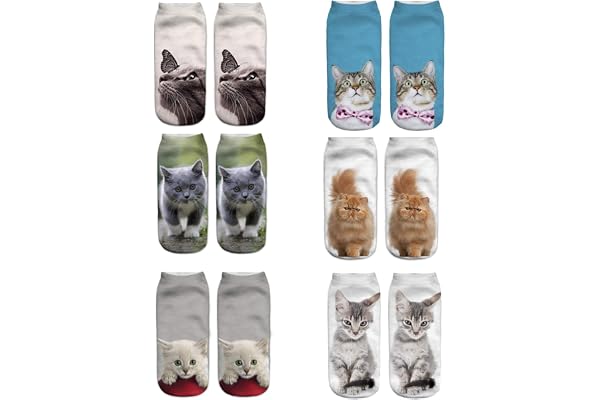 Fou chaussettes 3D femmes fille drôle animaux mignons court cheville