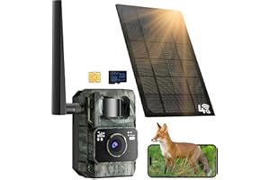 MAXDONE 4G/LTE Wildkamera mit SIM Karte - 48MP Wildkamera mit Handyübertragung App Solar mit 6000mAh Akku, Wildtierkamera mit Nachtsicht Bewegungsmelder, 4G Wildtierkamera IP66 Wasserdicht