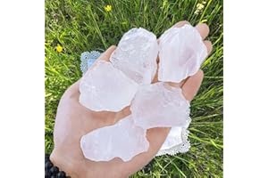 ‎QINJIEJIE QINJIEJIE 100% Großes Bergkristall Rohsteine Premium Wassersteine Kristalle Steine 4 Stück Natursteine Heilsteine set 4.5-5 cm