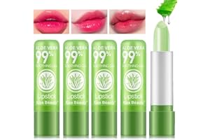 HOPHAT Ensemble de 5 rouges à lèvres à l'aloe vera Magic Temperature Changement de couleur Baume à lèvres Crème hydratante longue durée Aloe Vera Jelly Lipstick Makeup Set