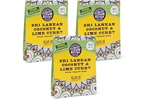 THE SPICE SULTAN FRESHLY GROUND SPICES COOK & DISCOVER The Spice Sultan - Sri Lankan Coconut & Lime Curry with Yellow Rice Curry Meal Kit (3 Pack), Easy to use, 100% Natural Ingredients, Vegan & Gluten Free. Each curry kit serves 4 people.