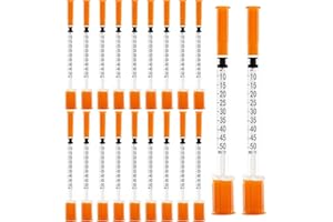 ZLLOO 100 Pack 0.5ml/cc Multiple Uses Measuring Tools with 31G(6mm), Plastic Tube, Individually Wrapped