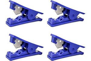 QWORK® 4 Pack PVC Tube Cutter Nylon Plastic Hose Cutter for up to 1/2" OD PU PE Tube, Blue