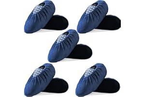 WUFANC Copriscarpe Lavabili - Copri Scarpe da Casa sono Antiscivolo Resistenti All'usura, Lavabili in Lavatrice - Copriscarpe Casa Ospiti Adatti per Diverse Aree Come Pavimenti (5 Paia, BluNavy)