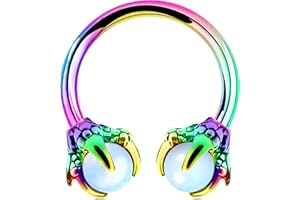 OUFER Body Piercing Anneau de Septum Piercing Hélix Fer à Cheval en Acier Chirurgical 316L Piercing Oreille Cartilage Griffe de Dragon, Anneau de Nez, Tragus, Daith, Rook Piercing Bijoux de Corps 16G