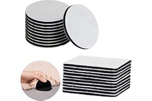 TEUENA 20 Pairs Rug Gripper, Carpet Grippers for Rugs on Top of Carpet, Hook and Loop Rug Pads Non Curl Reusable, Carpet Stickers for Rugs, Anti Slip, for Laminate Floor and Wooden Floors-Square&Round