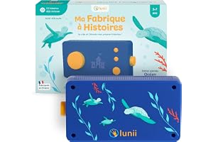 Lunii - Ma Story Factory Limited Edition Ocean + 1:41 av berättelser att komponera ingår att ladda ner, interaktiv berättelselåda för barn från 3 till 8 år - berättare tillverkad i Frankrike