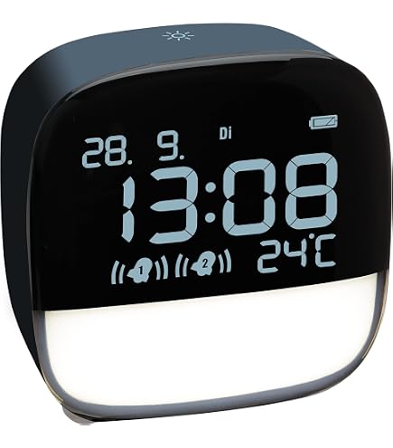 Sveglia TFA Dostmann Moodlight Con Luce D'atmosfera E Suoni Naturali | Svegliati Con La Luce, Timer Addormentamento, Ricarica USB