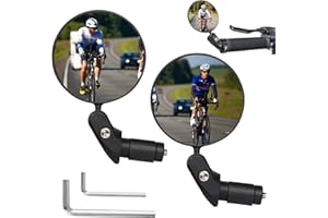 SINRAD Specchietti Manubrio Bici，Specchietto Retrovisore Bici，Specchietti Bici Elettrica，Per Manubri 17,4-22 Mm, Specchietto Bici Da Corsa Per Biciclette Da Strada, Mountain Bike Ed Elettriche (Nero)