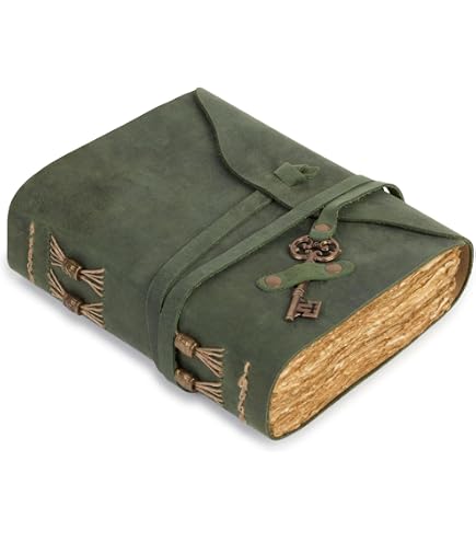 Journal Cuir Vintage Moonster - 240 Pages Papier Coton Fait Main 20x15cm