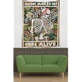 Pelangi Mutlu Hissettiren M&uuml;zik Temalı Leke Tutmaz Kumaş Duvar &Ouml;rt&uuml;s&uuml; Duvar Halısı Tapestry PNTR055, 140 x 140