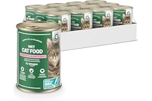 by Amazon - Comida húmeda para Gatos, trozos de salmón ASC en Salsa, 12 x 415 g