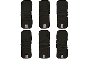 LITTLES & BLOOMZ Littles and Bloomz 6 Entredós reutilizables para pañales de bambú con cintas elásticas de 5 capas con forro, BCC6