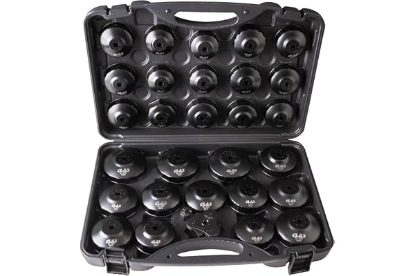Coffret 30 douilles et clés filtres à huile multimarque + adapateur 1/2" à 3/8" - HU 1999 - CLAS Equipements